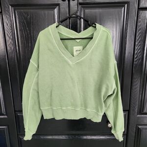 Aerie Green V-Neck Sweater